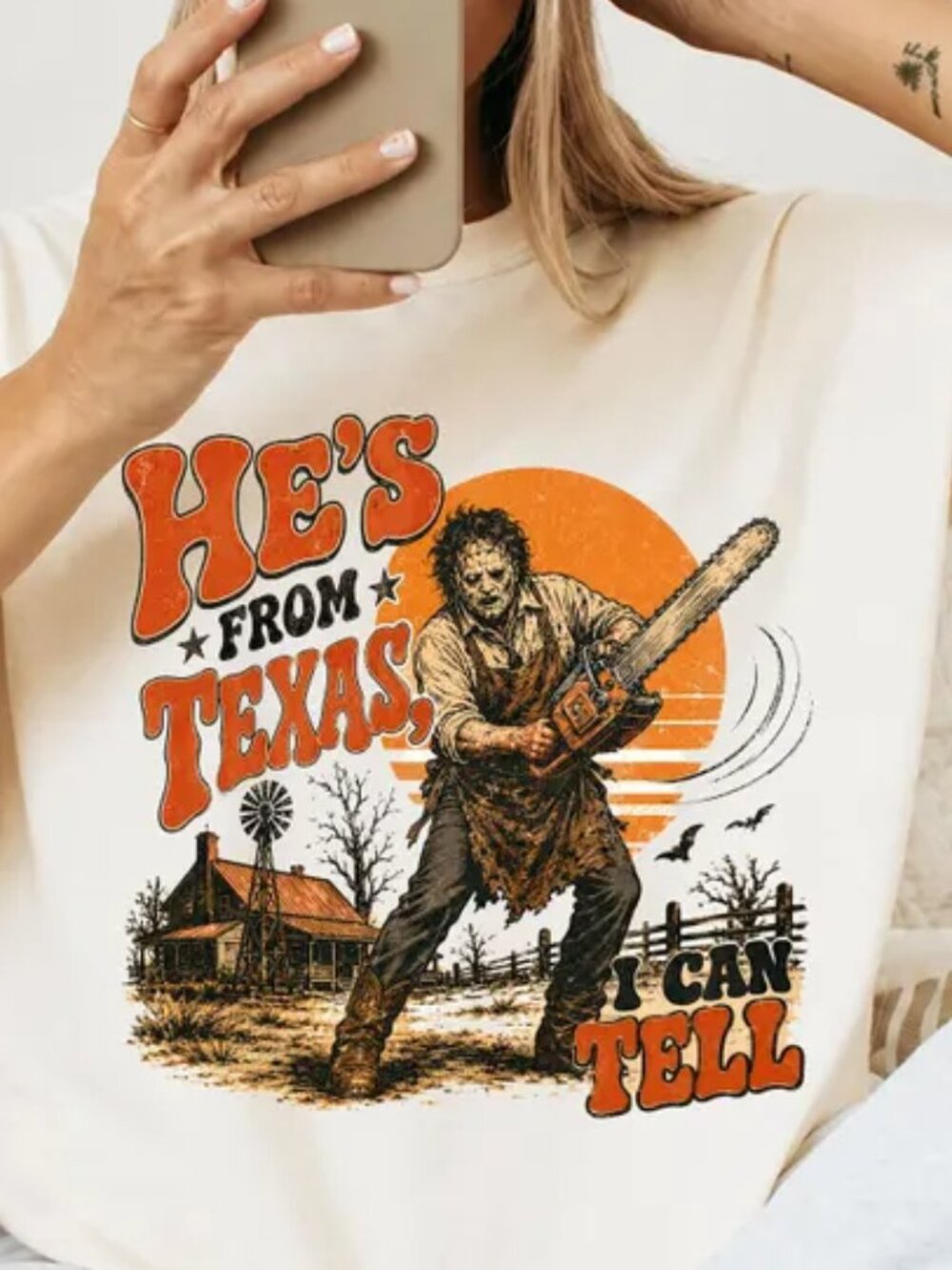He's From Texas I Can Tell Shirt, Chainsaw Horror T Shirt